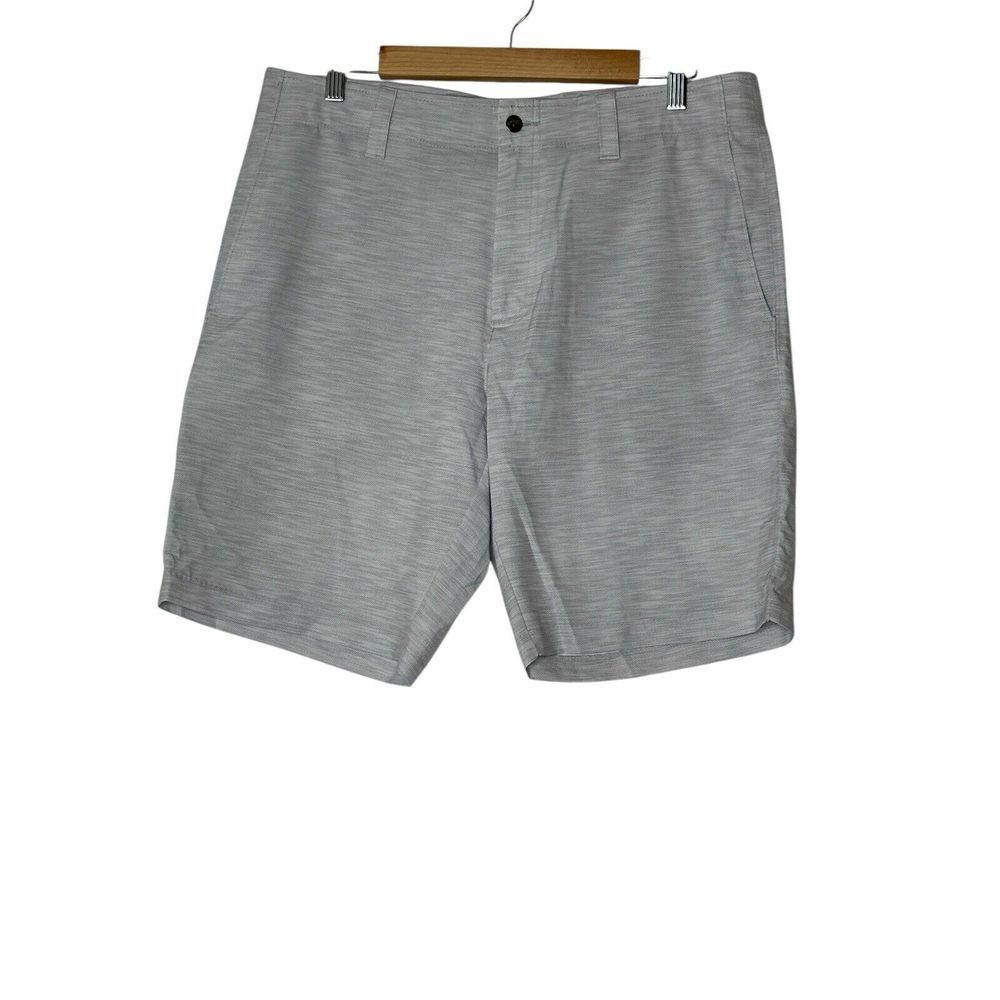 Callaway Shorts Mens 34 Gray Golf Casual Flat Front Chino Zipper Pocket Golf